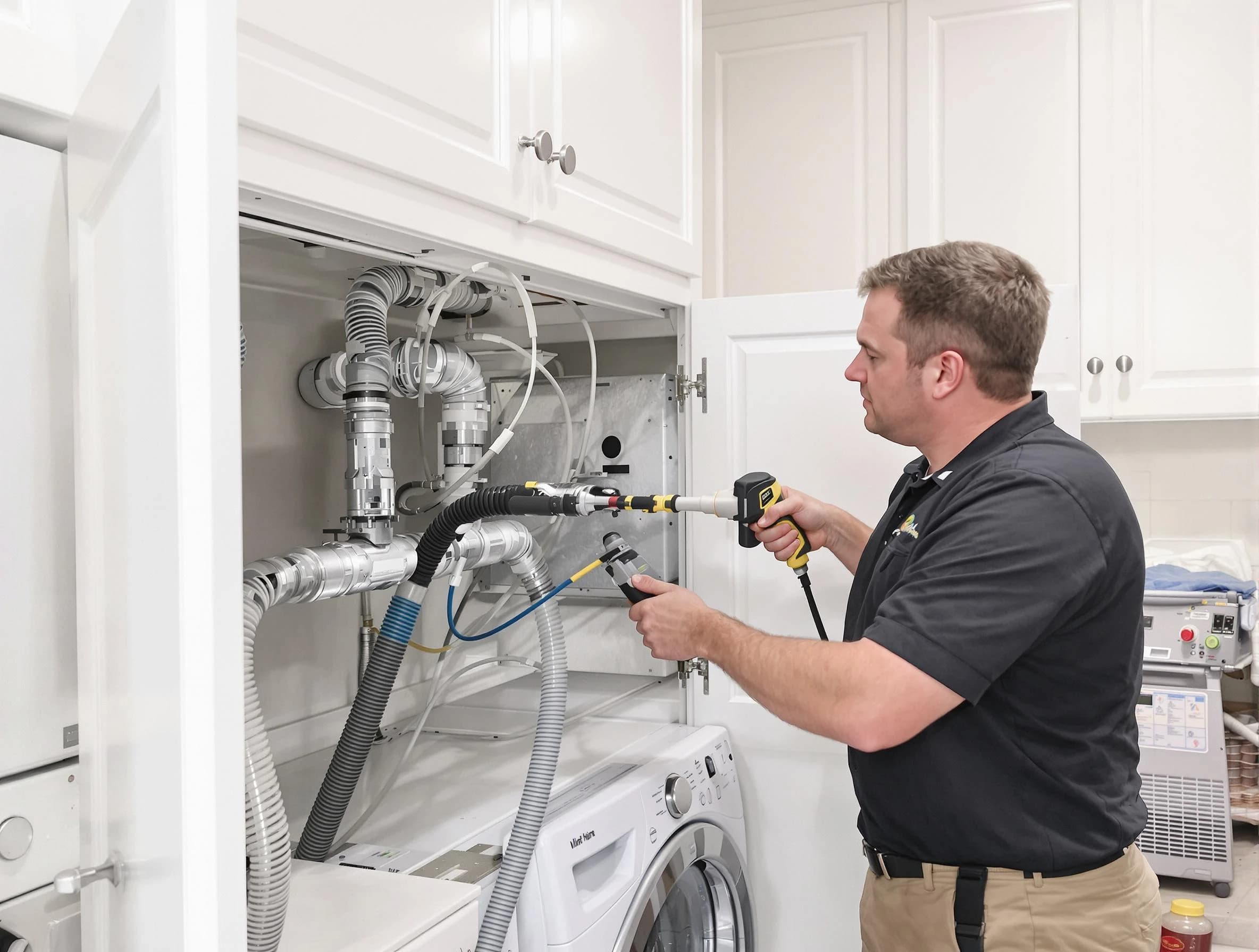 Kennedy Dryer Vent Cleaning professional removing severe blockage from a clogged dryer vent in Kennedy