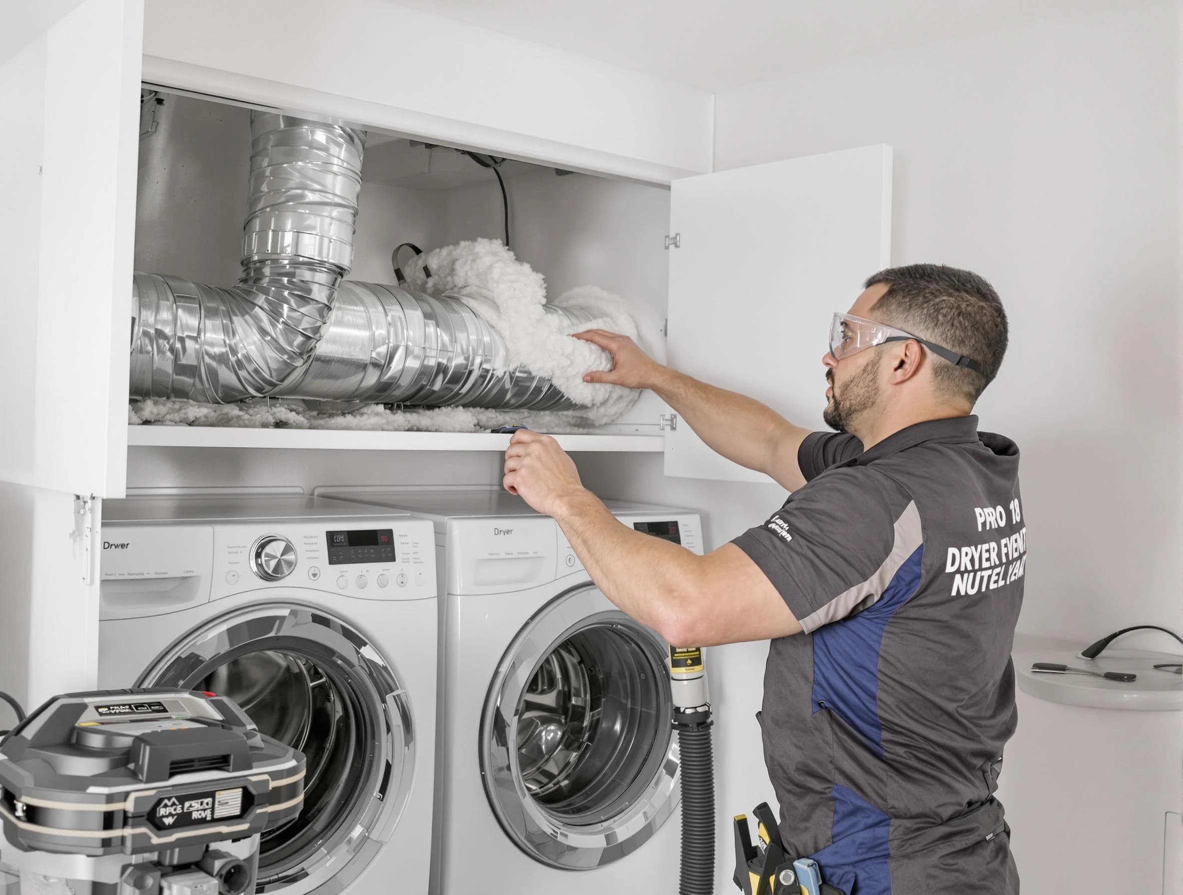 Kennedy Dryer Vent Cleaning certified technician performing specialized gas dryer vent cleaning in Kennedy