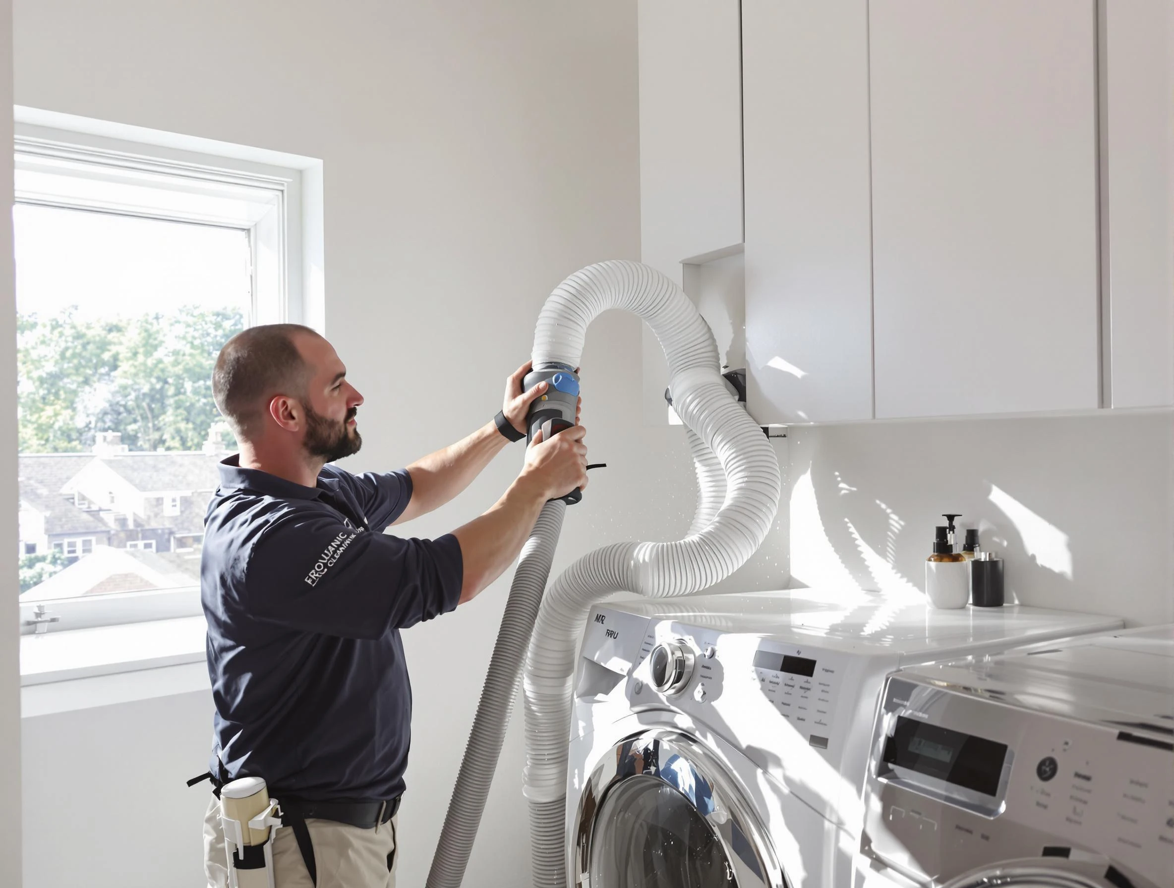 Certified Kennedy Dryer Vent Cleaning technician performing dryer vent cleaning in Kennedy